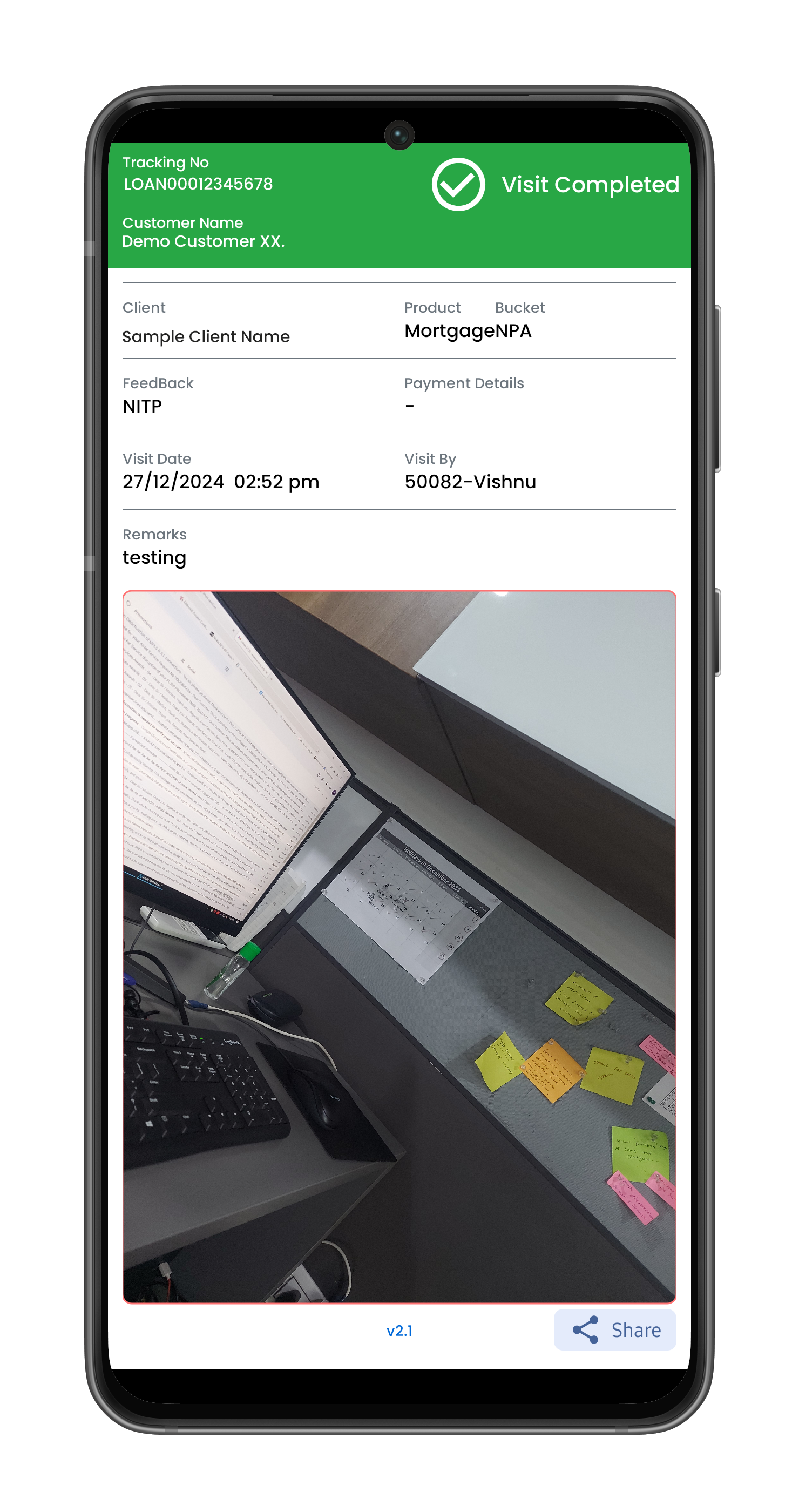share visist feedback
